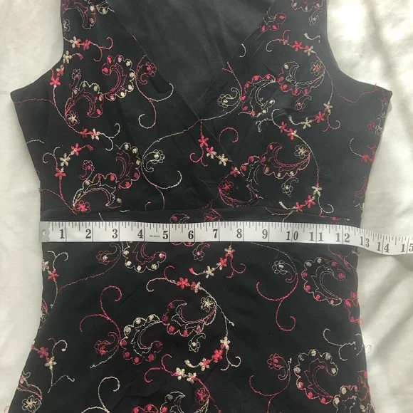 Ricki's Black Floral Embroidered Camisole with Pink Accents - Picture 6 of 7